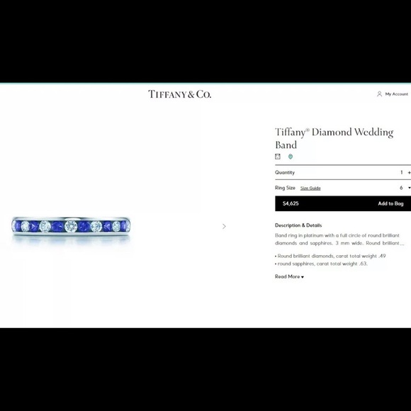 Auth Tiffany & Co Sapphire diamond eternity band - Picture 5 of 11